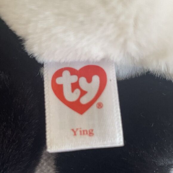 Ty Beanie Baby Ying Panda Glitter Green Eyes PEACE Ukraine Save the Children Tag - Picture 9 of 11